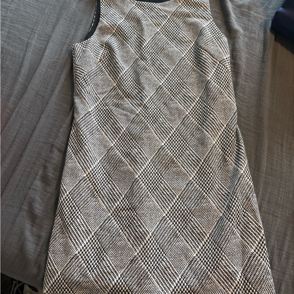 Banana Republic Black and White Plaid Mini Dress